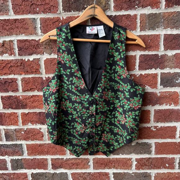 VTG Nutcracker Poinsettia Christmas Vest Size Medium - Picture 1 of 3
